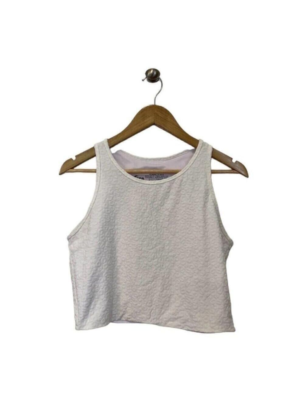 Zyia Active White Textured Crop Tank Top XXXL